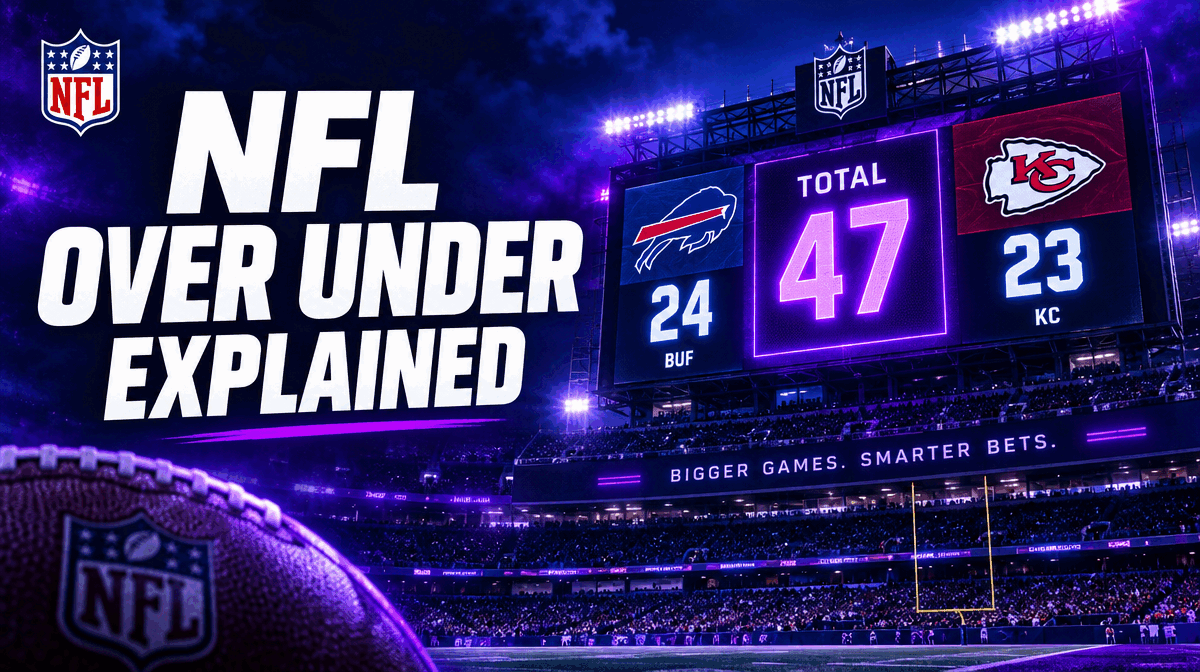 NFL scoreboard showing combined score for over under betting explanation
