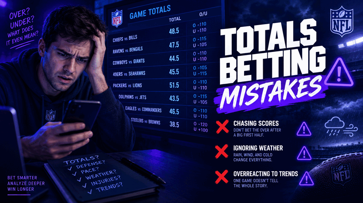 Common beginner mistakes when betting NFL over under totals